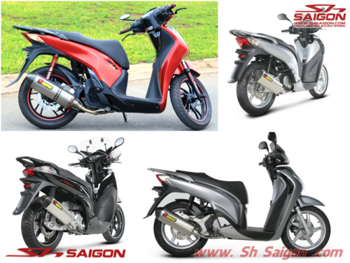 Pô xe Akrapovic cho xe Honda Sh 125 150 italia hoặc vn 2015 2016