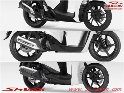 Sơn xe Sh style Sporty Italia màu đen mờ, sơn tĩnh điện dàn chân đen mờ